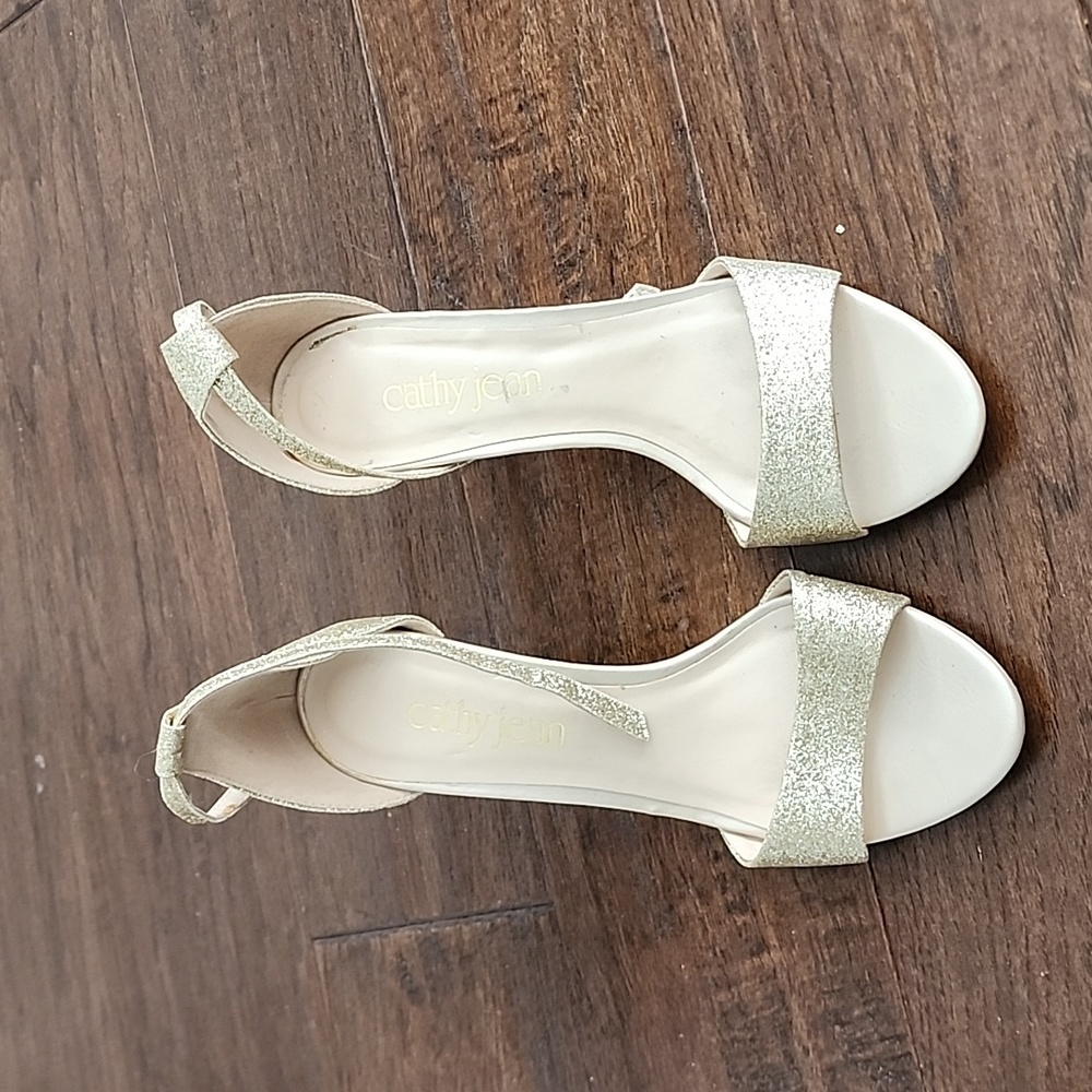 Cathy Jean Gold Glitter Heels